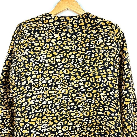 Who What Wear Black Gold Cheetah Leopard Print Blazer Jacket - Picture 9 of 9